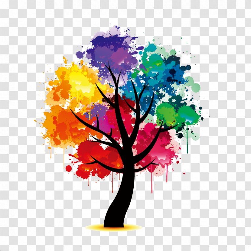 Visual Arts Tree Color Painting - Flower Transparent PNG