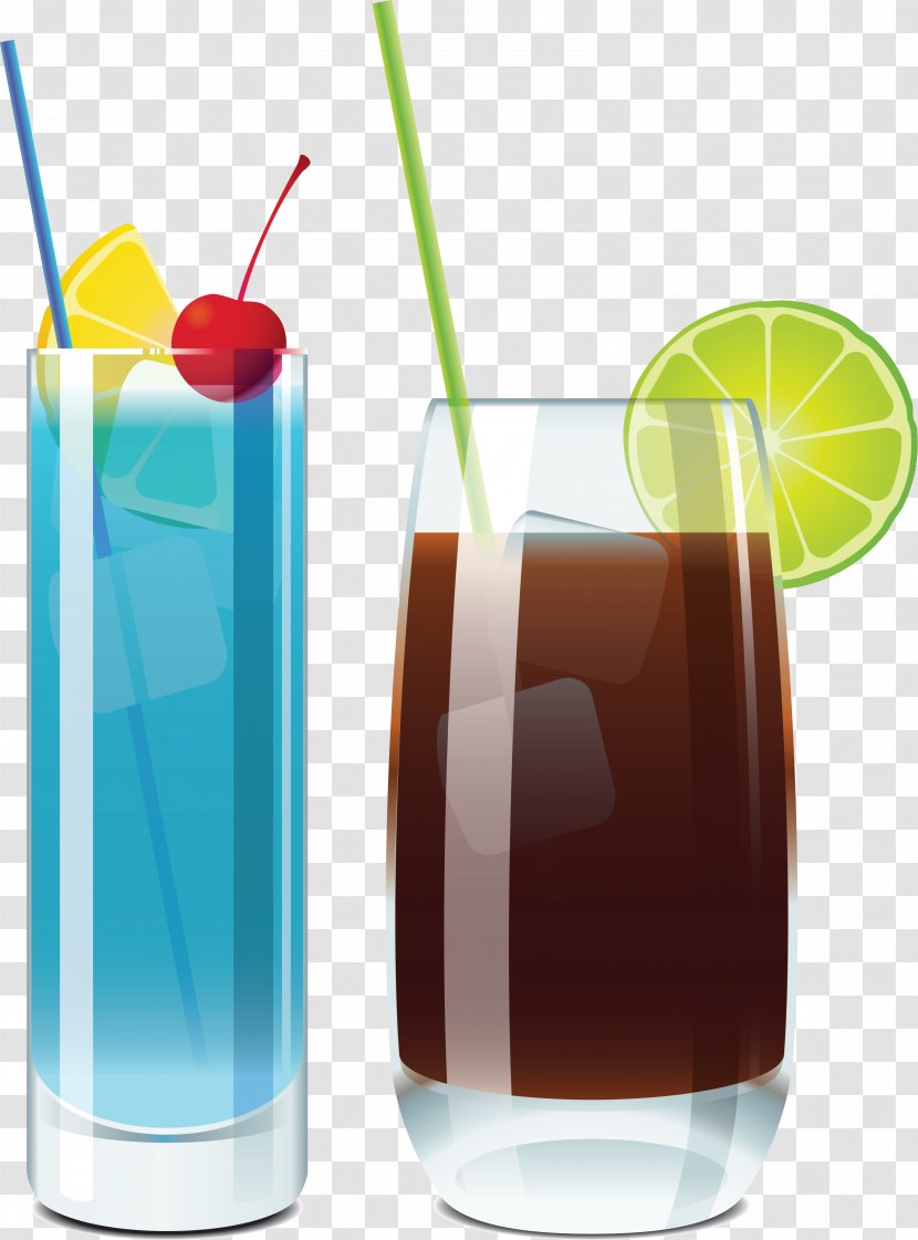 Cocktail Beer Juice Martini Blue Lagoon - Drinking Straw Transparent PNG