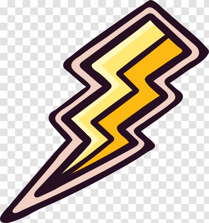 Lightning Thunder Sticker Icon - Heart - Golden Transparent PNG
