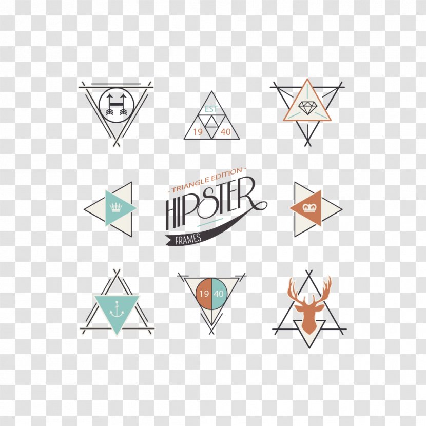 Logo Hipster - 8 Stylish Triangle Vector Border Transparent PNG