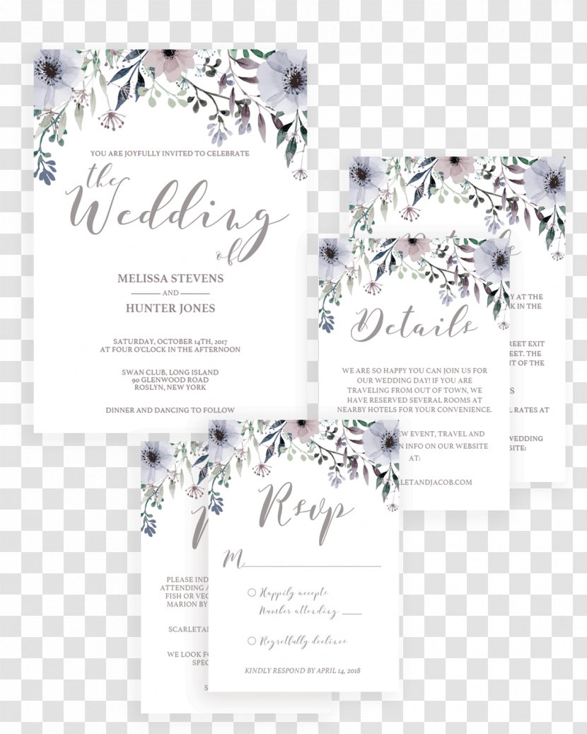 Wedding Invitation Bridegroom RSVP - Template Transparent PNG