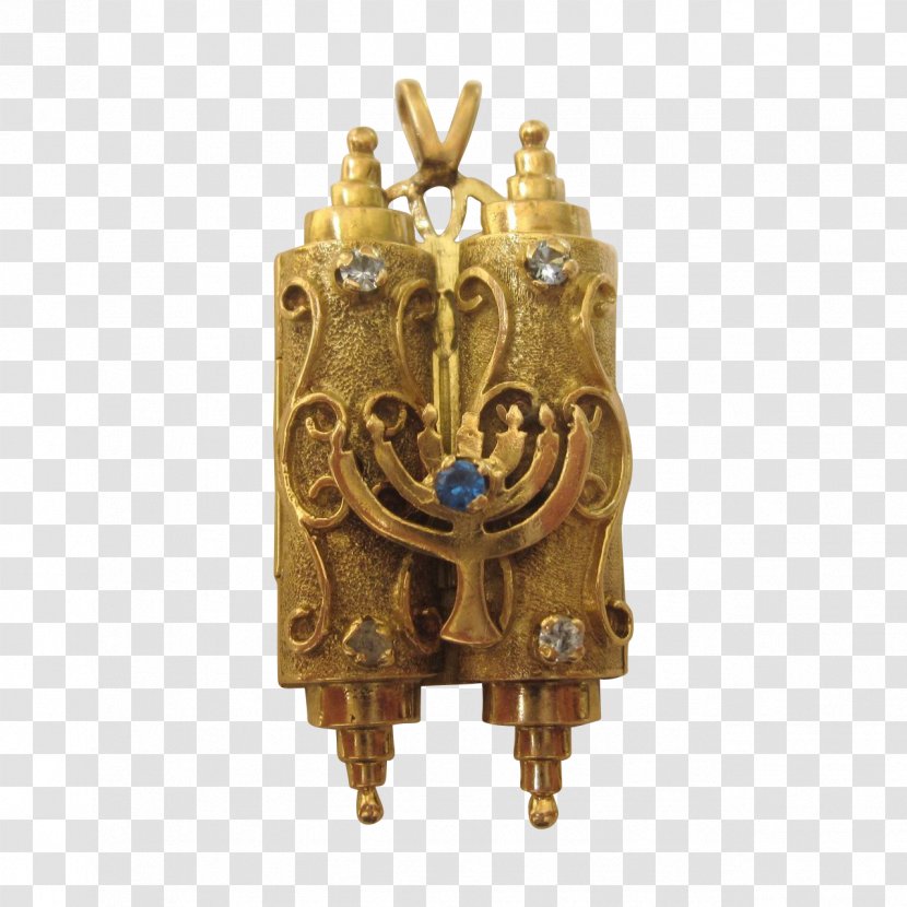 Sefer Torah Menorah Charms & Pendants Gold - Brass - Scroll Transparent PNG