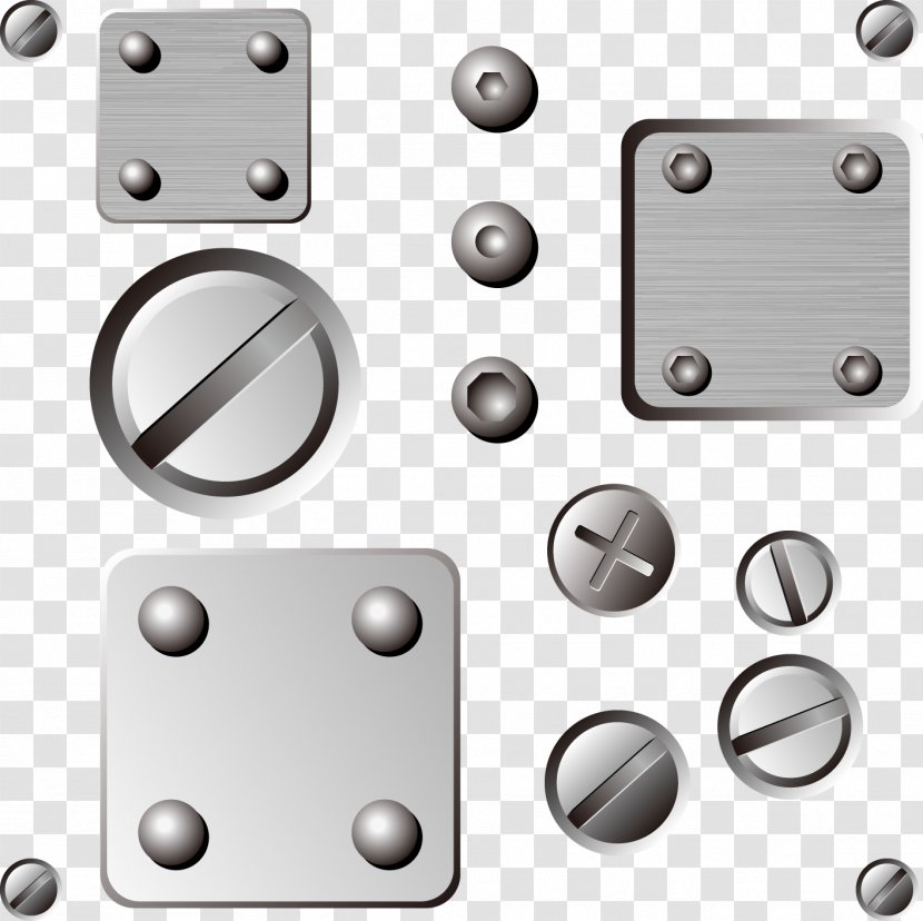 Steel Nut Metal Screw - Diamond Plate - Vector Screws Transparent PNG