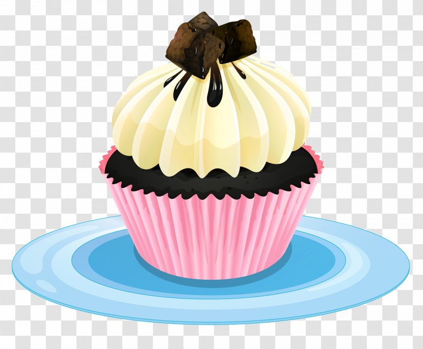 Cupcake Bakery Clip Art - Muffin - A Piece Of Chocolate On Cake Transparent PNG
