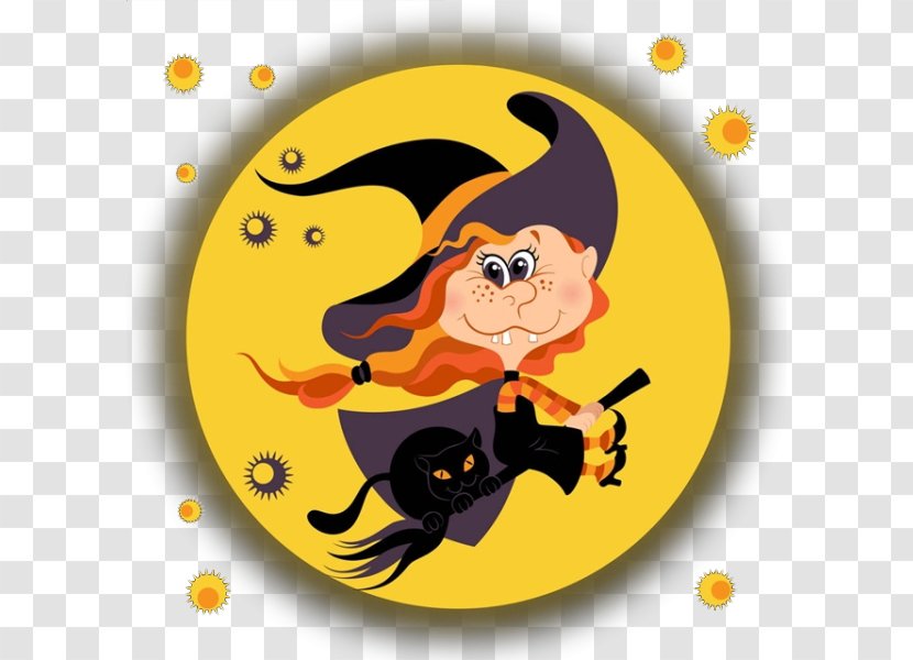 Cartoon Stock Illustration - Yellow - Cute Little Witch Transparent PNG