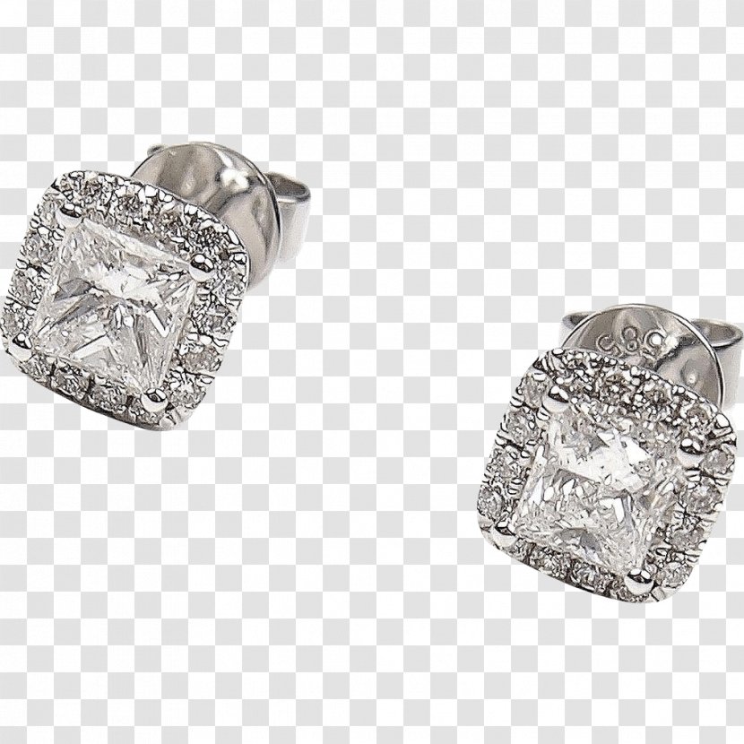 Earring Jewellery Gold Diamond Princess Cut - Clarity Transparent PNG