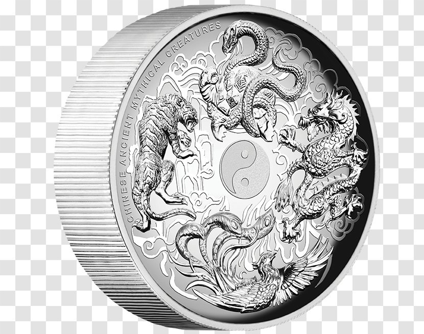 Perth Mint Legendary Creature Chinese Mythology Coin Troy Weight - Wheel - Material Transparent PNG