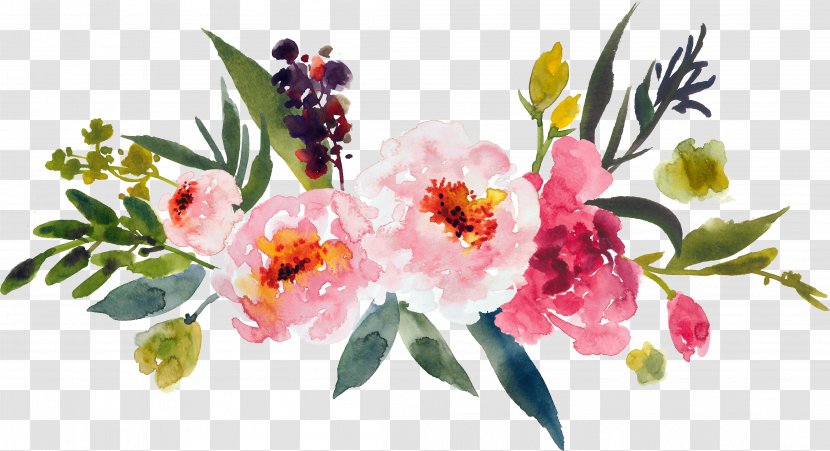 Gift Wedding Month January Calendar - Floral Design - Blue Watercolor Flowers Transparent PNG