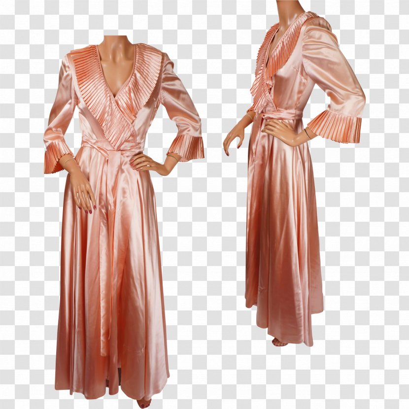 Peignoir 1940s Bathrobe Gown Dress - Evening Transparent PNG