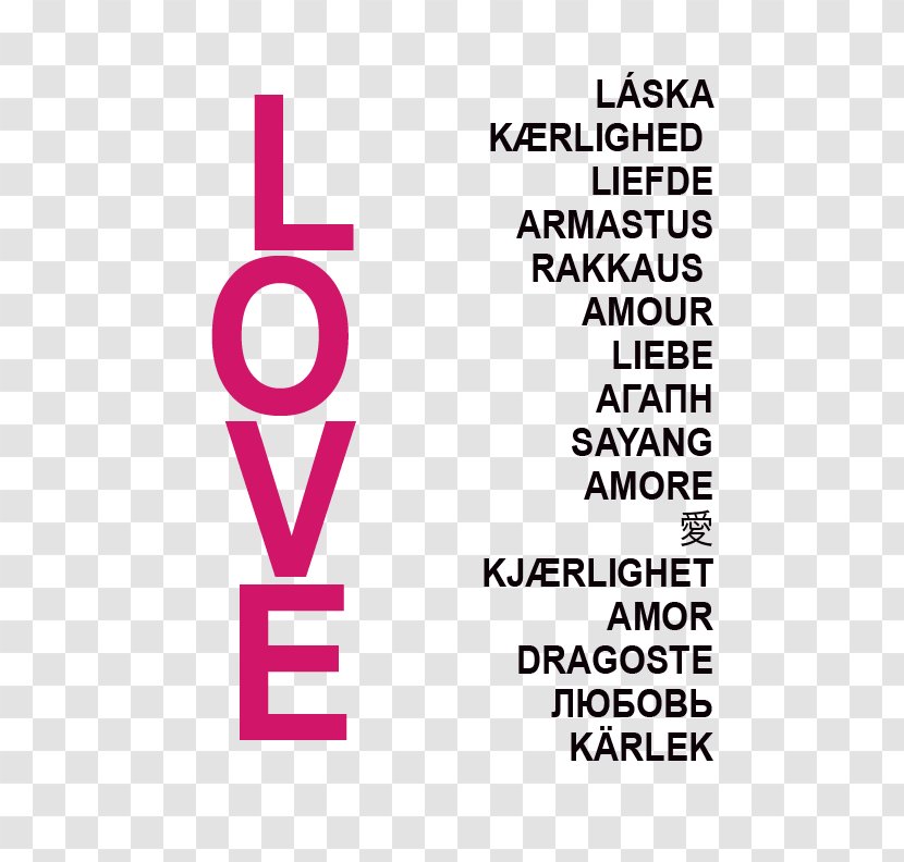 Love Word Language Valentine's Day Synonym - Magenta Transparent PNG