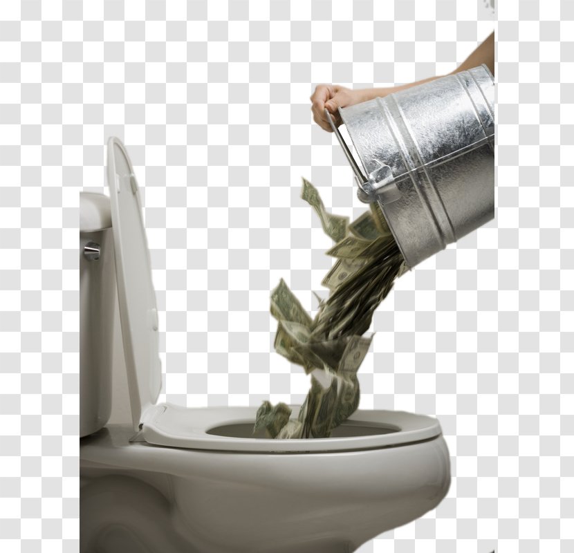 Money Toilet Banknote Stock Photography Finance - Creative Poured Into The In Coins Transparent PNG