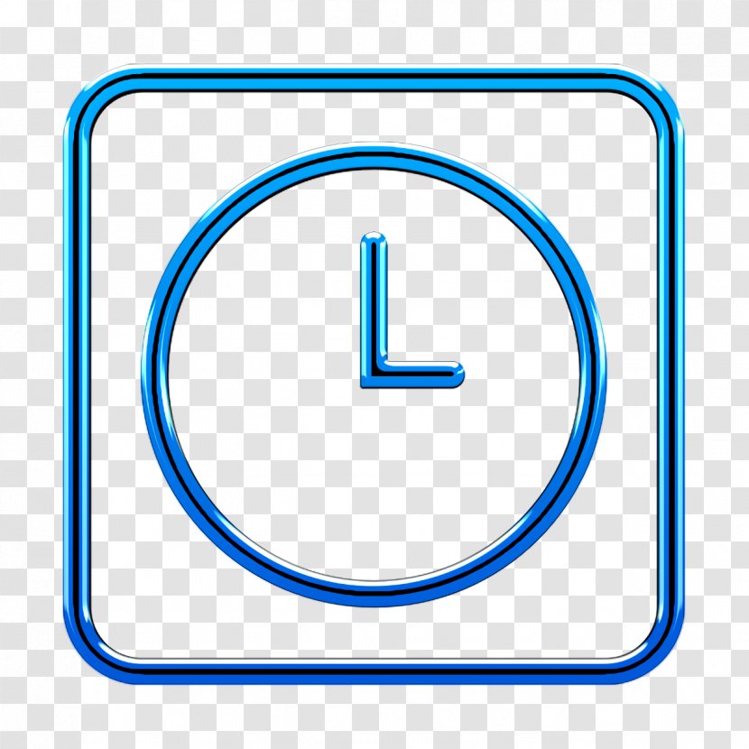 Clock Icon Streamline Time - Rectangle Electric Blue Transparent PNG