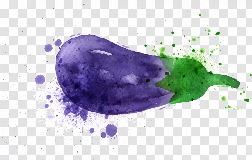 Watercolor Painting Eggplant Vegetable Illustration - Raster Graphics - Vegetables Cartoon Transparent PNG