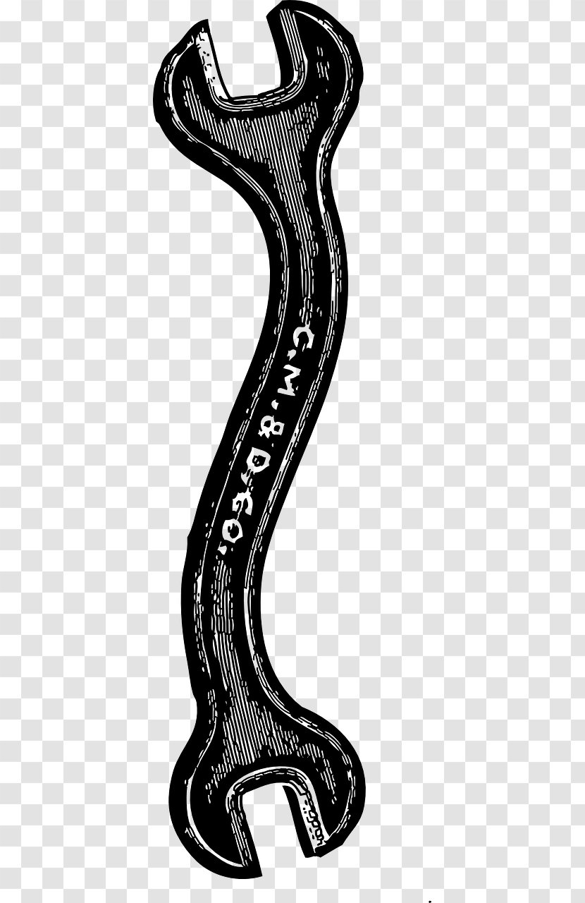 Wrench Hand Tool Clip Art - Black And White - Bending Transparent PNG