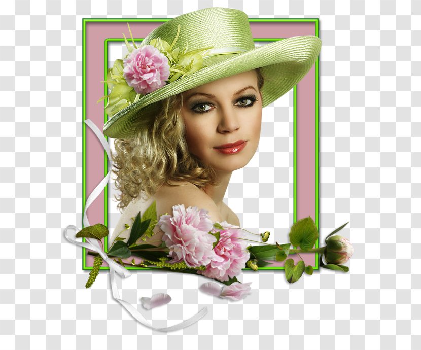 Floral Design Woman With A Hat - Beauty - Hair Coloring Transparent PNG