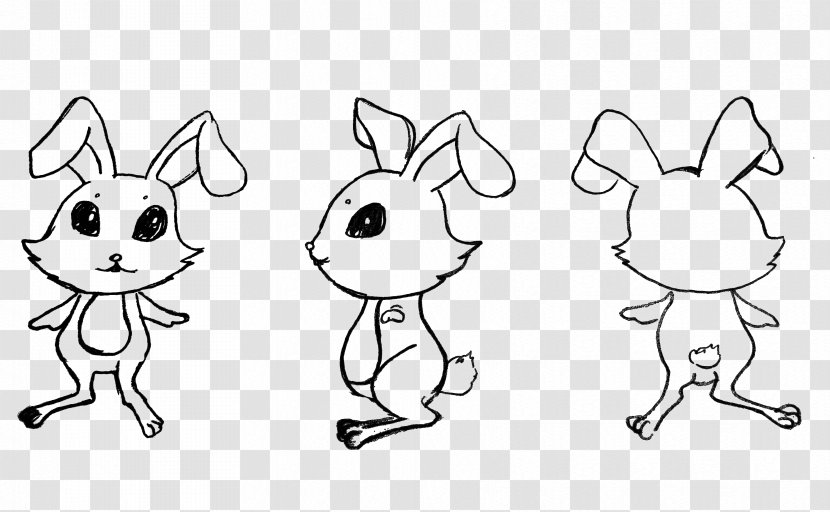 Rabbit Hare Clip Art - Heart - Bunny Front Side Back Pattern Transparent PNG