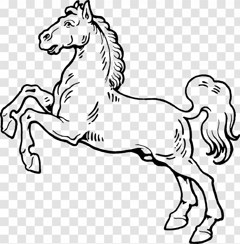 Mustang American Quarter Horse Drawing Clip Art - Line - Stallion Clipart Transparent PNG