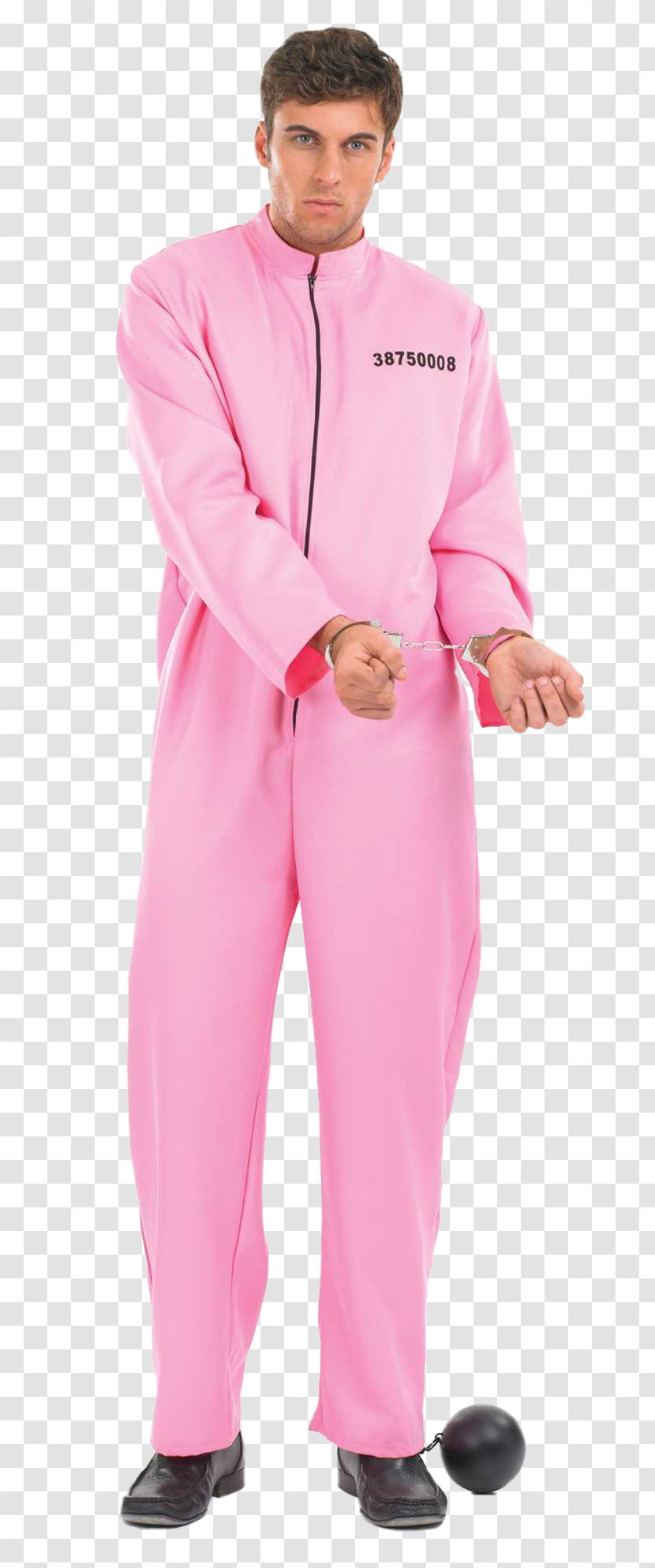 Costume Party Prison Uniform Suit Pink - Neck Transparent PNG