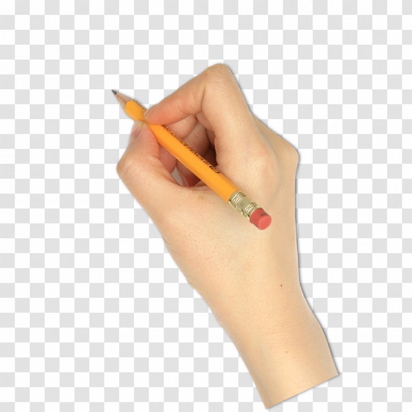 Pencil Hand - Heart - Holding Pen Material Picture Transparent PNG