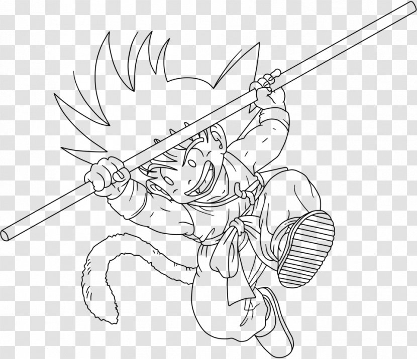 Line Art Goku Drawing Dragon Ball - Saiyan - Kid Play Transparent PNG