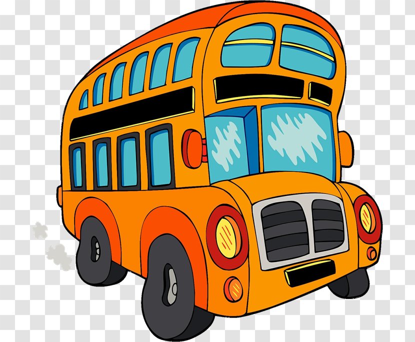 Cartoon School Bus - Shuttle Service - Model Car Transparent PNG