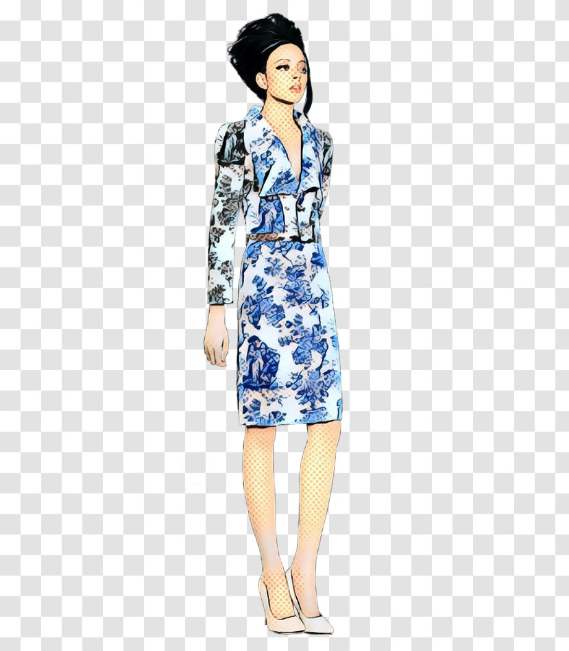 Clothing Dress Sleeve Day Cocktail - Retro - Fashion Model Neck Transparent PNG