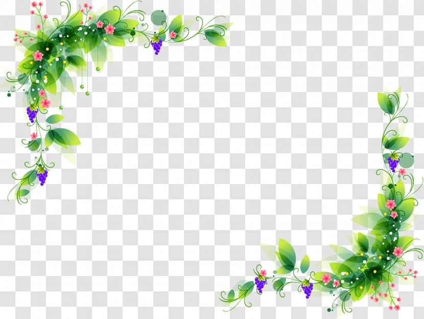 Ornament Decorative Arts Clip Art - Flower - Leaves Border Transparent PNG