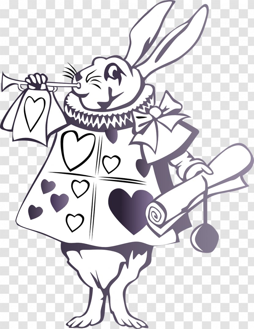 Alices Adventures In Wonderland White Rabbit The Mad Hatter Cheshire Cat March Hare - Cartoon - Easter Bunny Transparent PNG