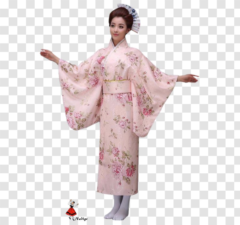 Kimono Robe Geisha Dress Yukata - Willow Transparent PNG