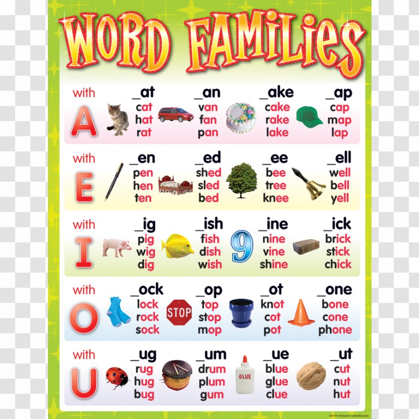 Word Family Teacher Phonics Learning - Text - Words Transparent PNG