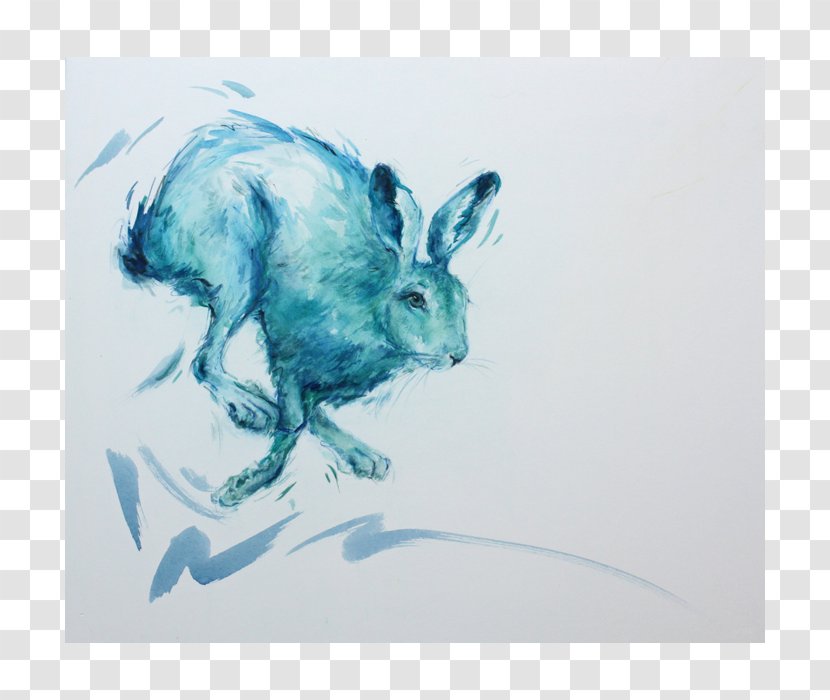 Domestic Rabbit Hare Wildlife - Painting - Blue Lightning Transparent PNG