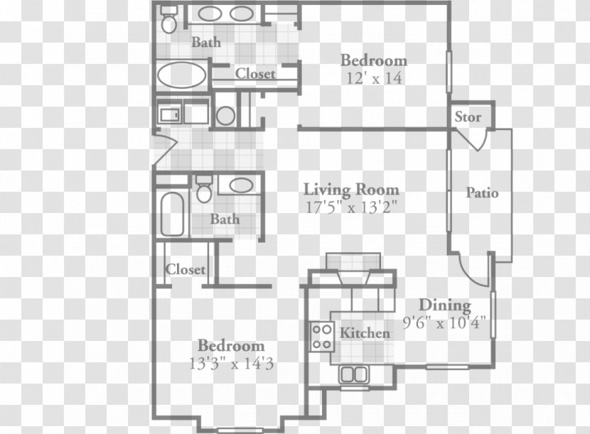 Floor Plan Varia At Oakrest Apartments House Renting - Apartment Transparent PNG