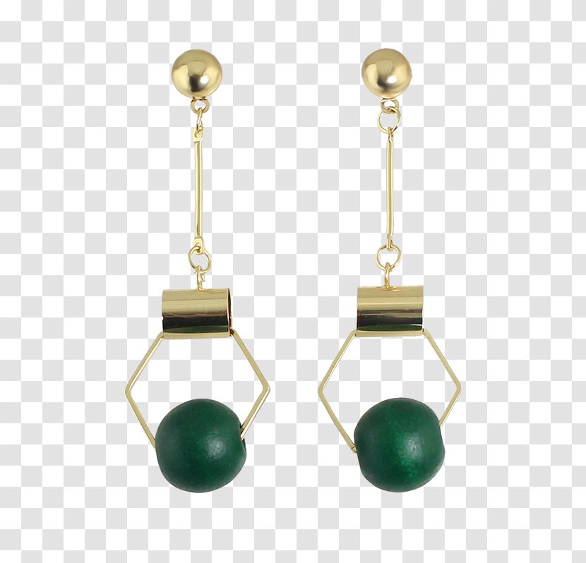 Pearl Earring Body Jewellery Hexagon - Jewelry Making - Green Drop Transparent PNG