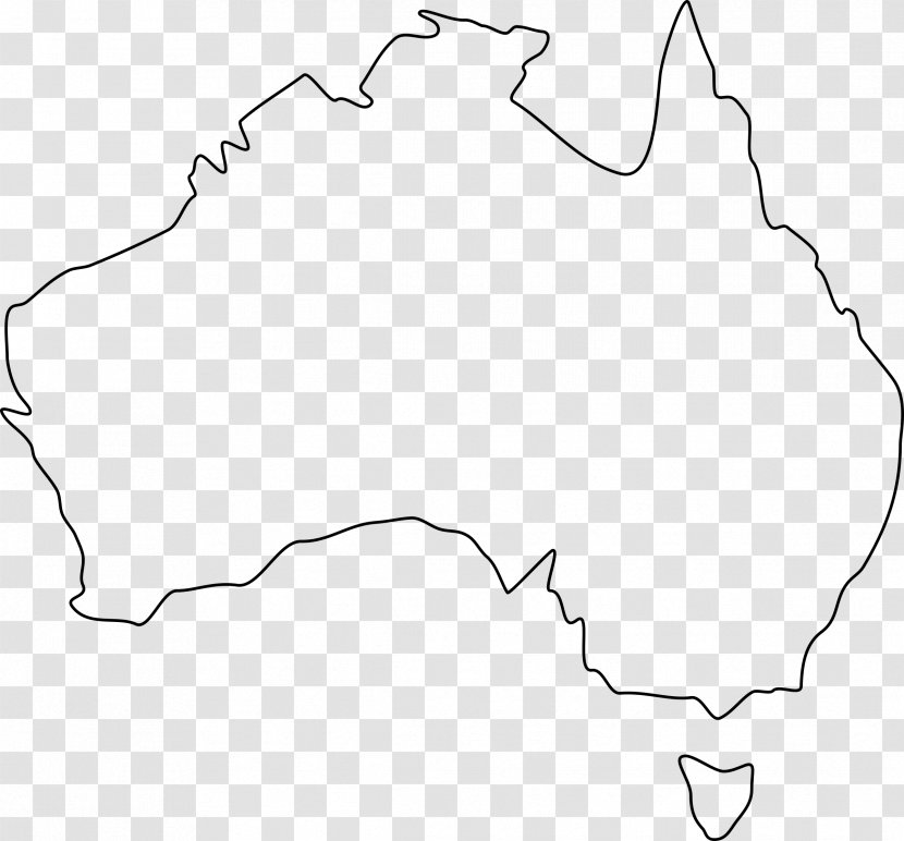 Australia Blank Map World Clip Art - Black And White Transparent PNG