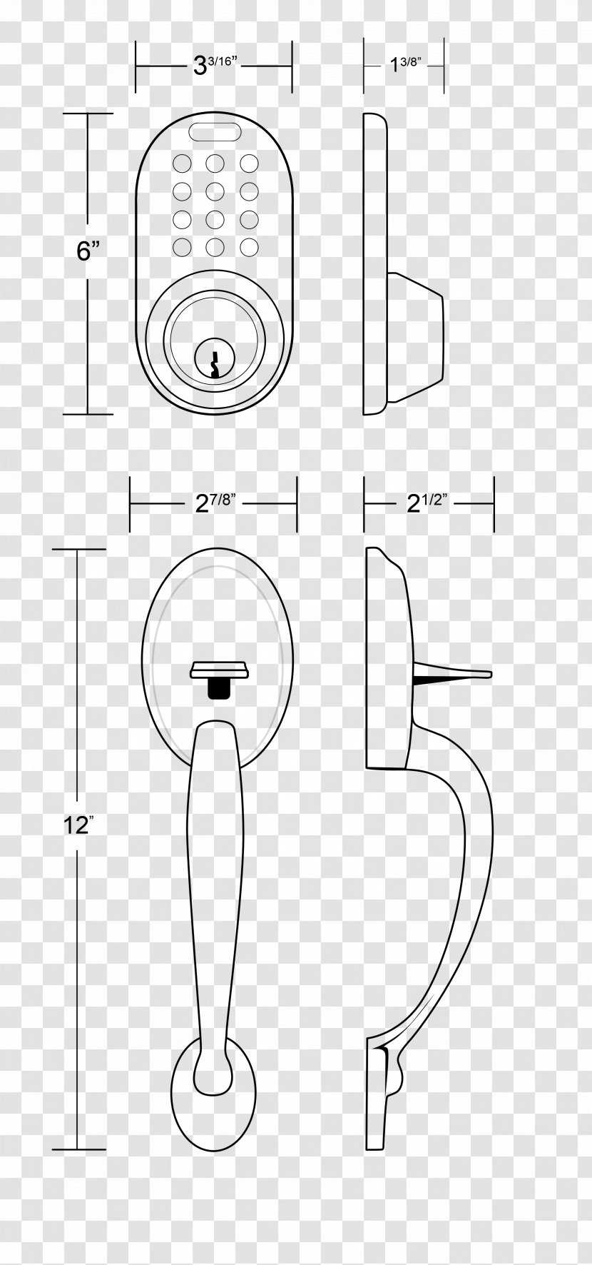 /m/02csf Door Handle Drawing Plumbing Fixtures White - Text - Hand Transparent PNG