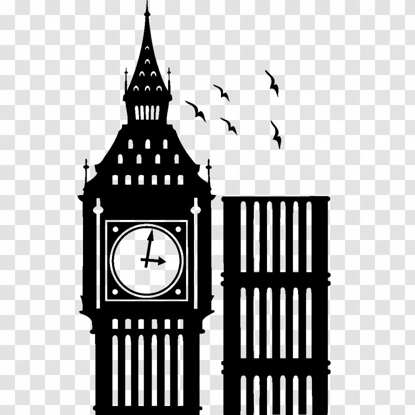Big Ben AEC Routemaster Clock Tower Clip Art - Monochrome Photography Transparent PNG