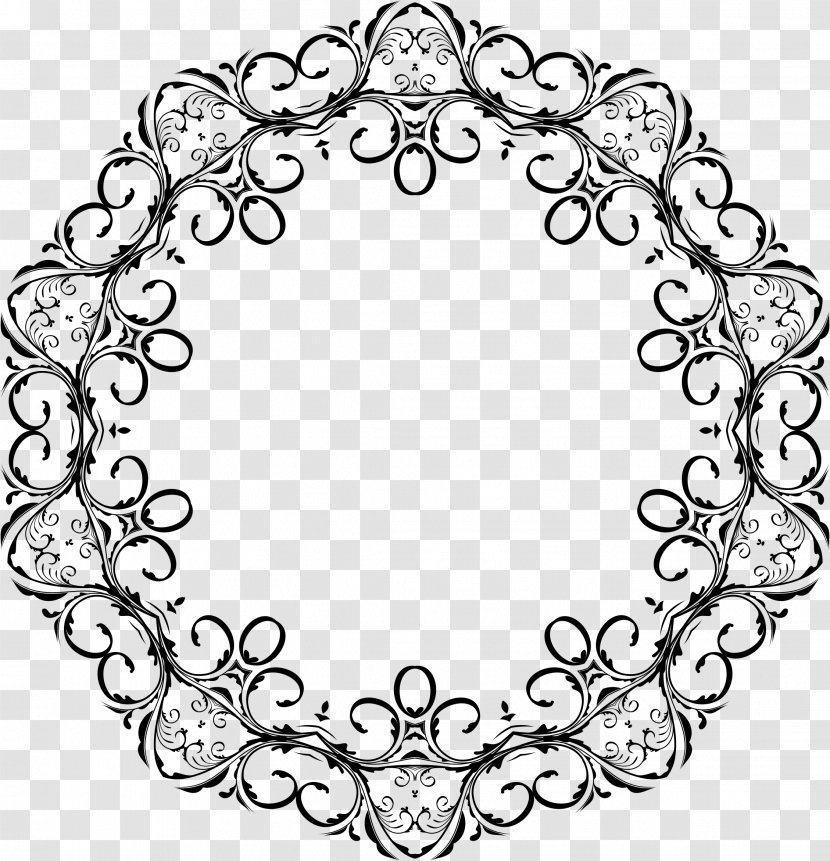 Line Art Decorative Arts Clip - Area - Floral Ornament Frame Transparent PNG