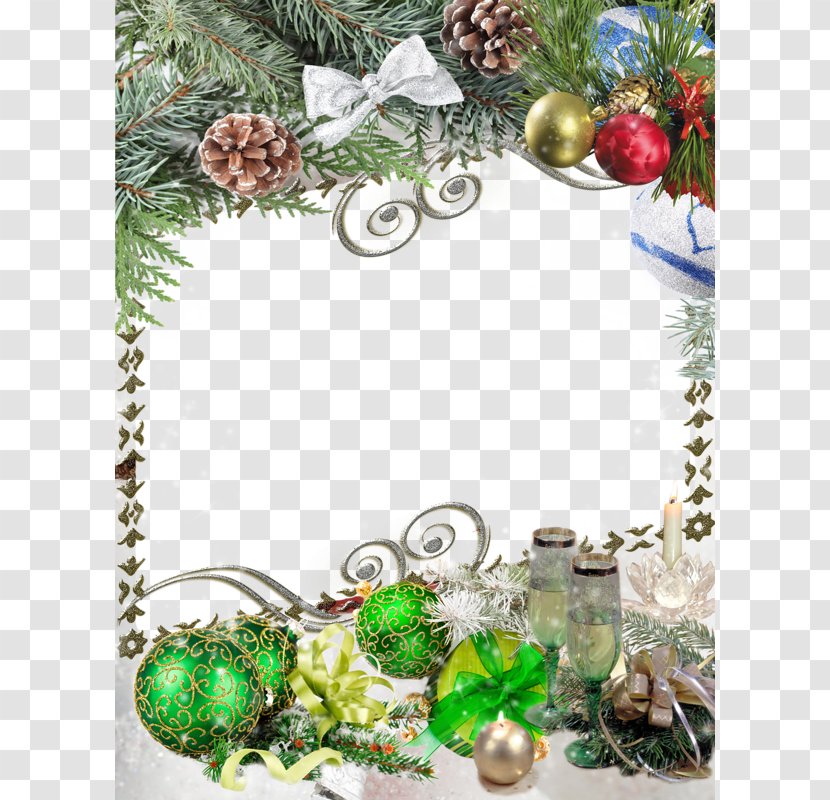 Christmas Tree Picture Frame Photography Clip Art - Grass - Leafy Ball Bow Border Transparent PNG