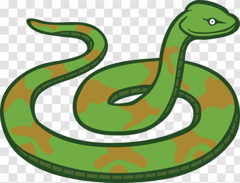 Smooth Green Snake Vipers Reptile Clip Art - Cobra - Anaconda Transparent PNG