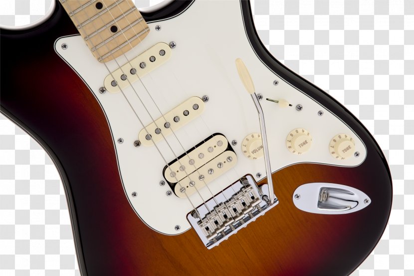 Fender Stratocaster Standard HSS Electric Guitar Sunburst American Elite Shawbucker - Electronic Musical Instrument Transparent PNG