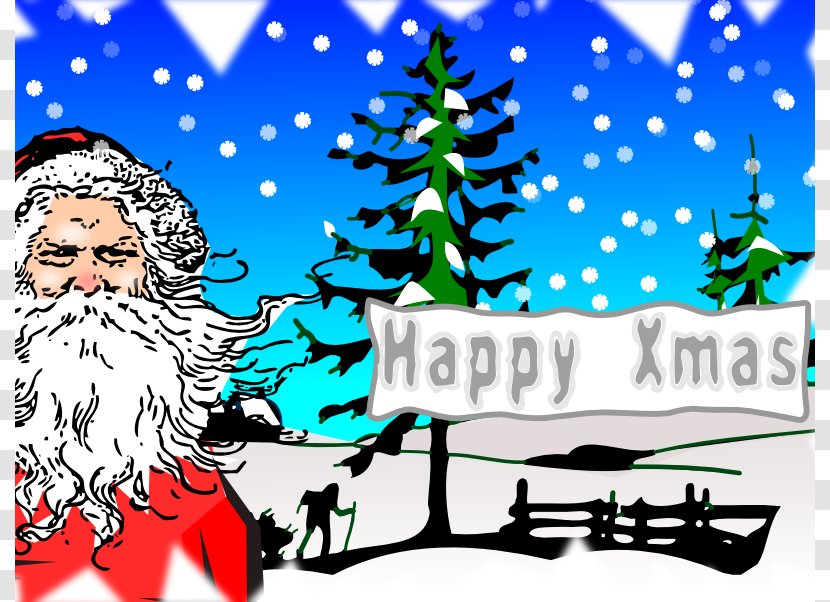 Santa Claus Christmas Card Greeting & Note Cards Clip Art - Event - Scenery Pictures Free Transparent PNG