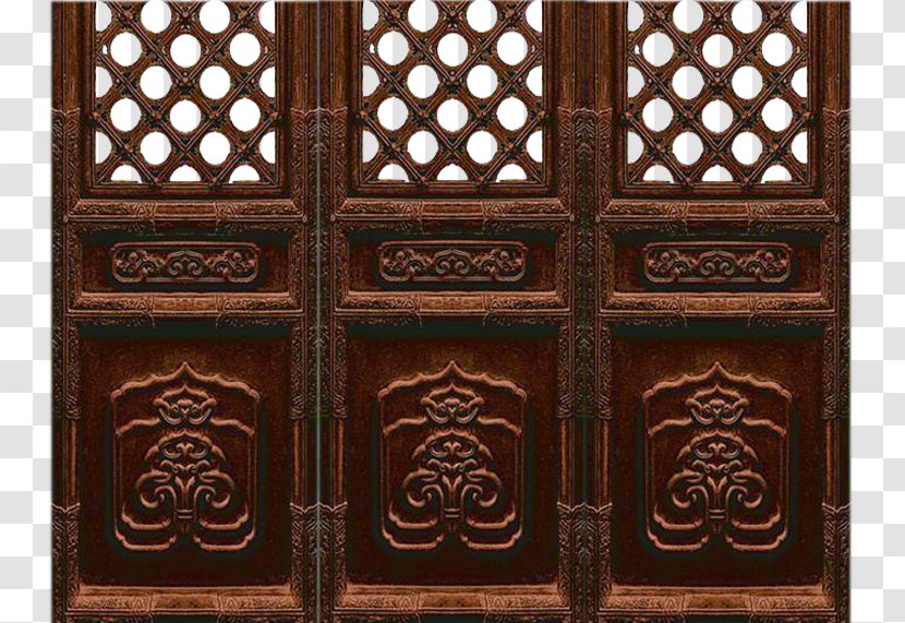China Wood Stain Iron Material Door - Classical Elegance Grillwork Doors Transparent PNG