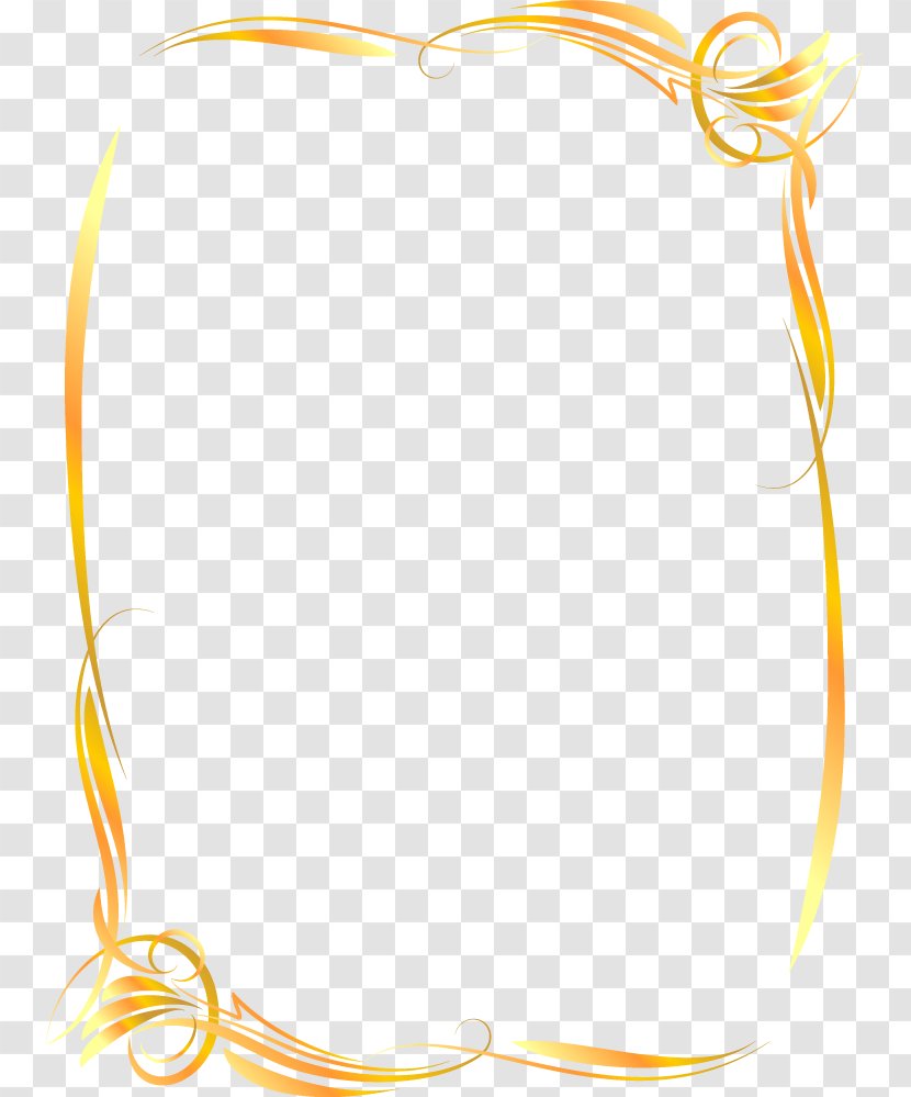 Gold Picture Frames - Yellow Ornament Transparent PNG