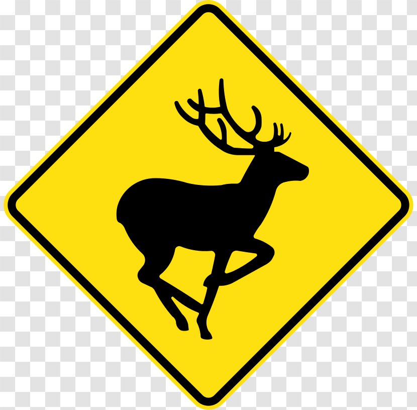 Deer Traffic Sign Warning Road - Duck Crossing Transparent PNG