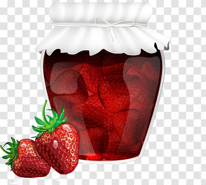 Strawberry Marmalade Fruit Preserves Glass - Vector Jam Transparent PNG
