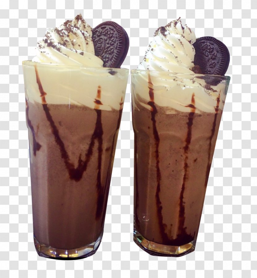 Chocolate Ice Cream Milkshake Sundae Tea - Frozen Dessert - Oreo Milk Drink Transparent PNG