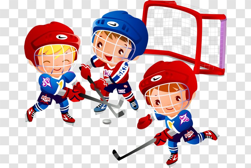 Ice Hockey Cartoon Clip Art - Mascot - Children Playing Transparent PNG