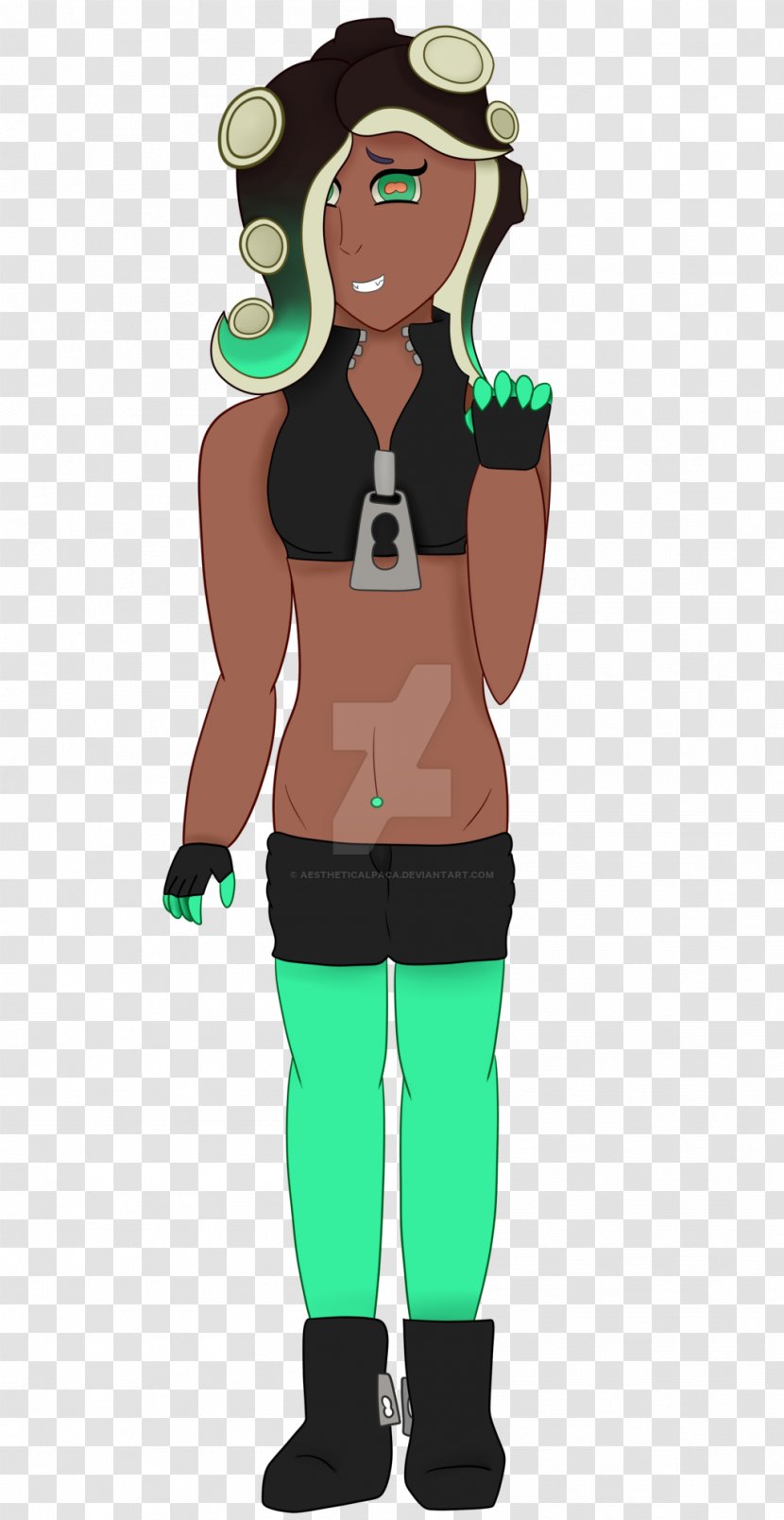 Illustration Cartoon Green Shoulder Mascot - Aesthetic Paint Transparent PNG