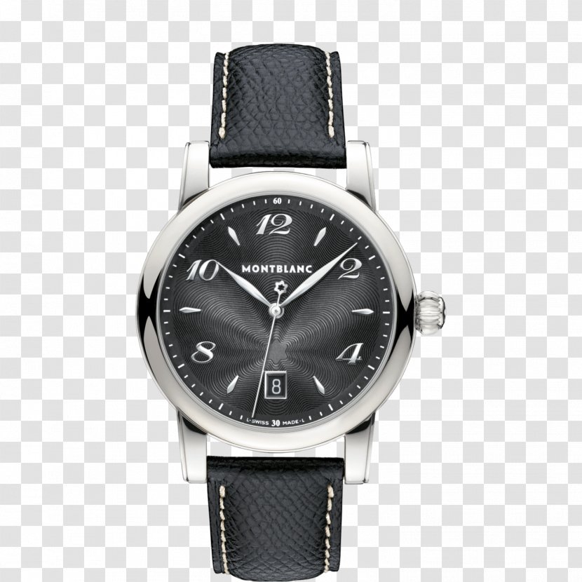 Montblanc Watch Leather Quartz Clock Chronograph - Black Male Transparent PNG
