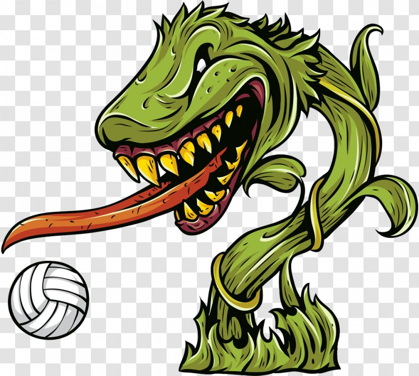 Volleyball Cartoon Illustration - Mythical Creature - Monster And Transparent PNG